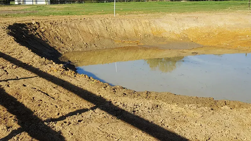 Bassin de rétention en cours de chantier